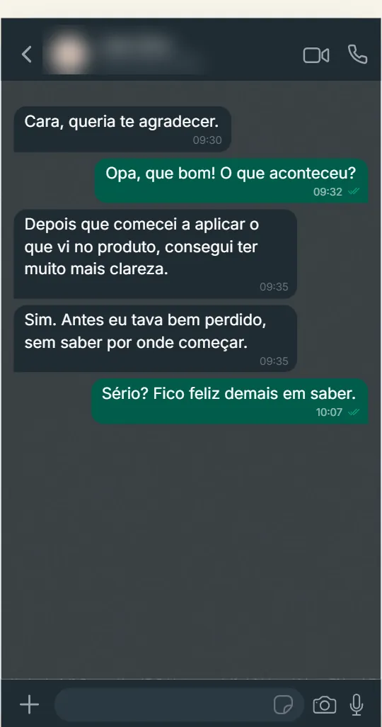 Print de conversa de professor com mais clareza no planejamento